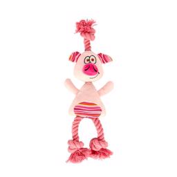 Dogman Dog Toys StudsRep Pigs Teddy Bear With Rope and Piv